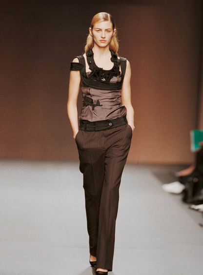 Prada Fall 2003 Gray Silk Top  Icarus Vintage