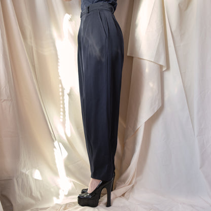 YSL Rive Gauche 90's Double Pleated Navy Trousers 175.00 Icarus Vintage