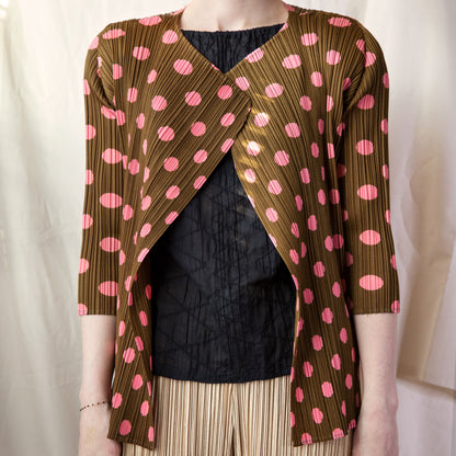 Issey Miyake Pleats Please 1990’s Polka Dot Cardigan 225.00 Icarus Vintage