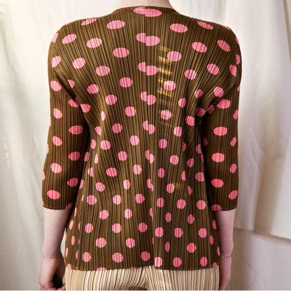 Issey Miyake Pleats Please 1990’s Polka Dot Cardigan 225.00 Icarus Vintage