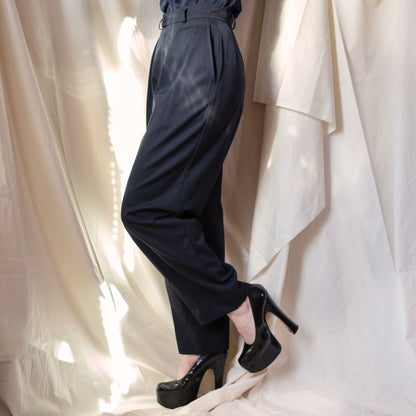 YSL Rive Gauche 90's Double Pleated Navy Trousers 175.00 Icarus Vintage