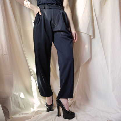 YSL Rive Gauche 90's Double Pleated Navy Trousers 175.00 Icarus Vintage