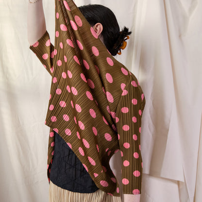 Issey Miyake Pleats Please 1990’s Polka Dot Cardigan 225.00 Icarus Vintage