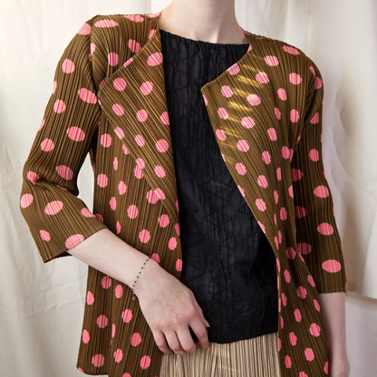 Issey Miyake Pleats Please 1990’s Polka Dot Cardigan 225.00 Icarus Vintage