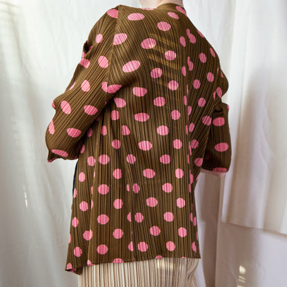Issey Miyake Pleats Please 1990’s Polka Dot Cardigan 225.00 Icarus Vintage